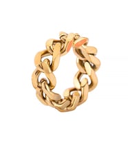 Chavin Parlak Gold Zincir Dizayn Erkek Bayan Çelik Yüzük ek50sr