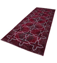 Bordo Halı Modern Geometrik Desenli El Dokuma Yumuşak Dokulu Lüks Salon Halısı Koridor