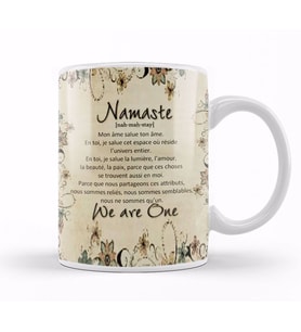 Yoga Namaste Yazı Meditasyon 02 Kupa Bardak Porselen