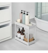 2 Katlı Banyo Mutfak Tezgah Üstü Düzenleyici Raf – Çok Amaçlı Plastik Organizer, Baharatlık, Kozmet