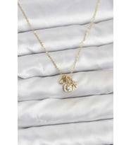 Pirinç Gold Renk Minimal Charmlı Kadın Kolye 5886 - LOHO1488-1707