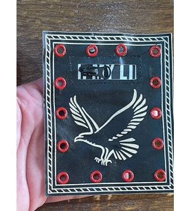 9X11 CM KARTAL GÖRSELLİ DERİ FERMUARLI APLİKE ARMA DİKİŞ HOBİ AKSESUARI