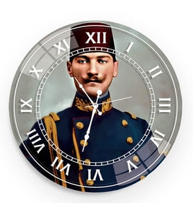 Mustafa Kemal Atatürk Cam Saat - 40 cm