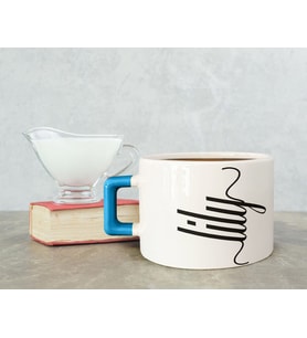 BK Gift Kişiye Özel İsimli Mavi Kulplu Çay & Kahve Fincanı-25, Arkadaşa Hediye, Sevgiliye Hediye