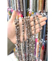 Sedef Kırık Taş Koyu Kahverengi 5x8mm Doğal Taş Dizi [AB+]