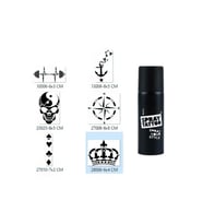 Pusula Taç Spray Tattoo Geçici Sprey Dövme Seti