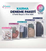 Fermuarlı Buzlu Kargo Poşeti Karma set 50 Adet 130 Mikron Küçük-Orta-Büyük Boy Kalın