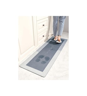 Kaymaz Tabanlı Su Emen Banyo ve Lavabo Paspası 40x120 cm Gri