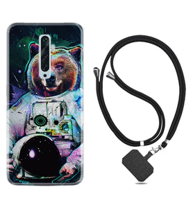 Oppo Reno 2Z 4 Lite 4 Pro 5 6 7 A31 Kılıf Boyun Askılı Silikon Astronot Panda 1755