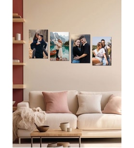 Kişiye Özel 4 Fotoğraflı Dikdörtgen Mdf Tablo