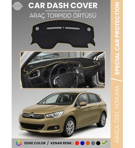 CITROEN C4 (2005-2020) Torpido Örtüsü Ön Göğüs Torpido Koruma Tam Uyum Çatlamayı Önler Kolay Montaj