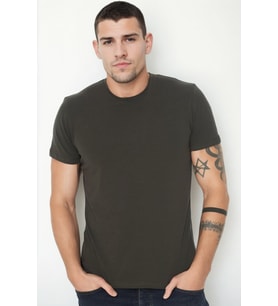 T9569 DEWBERRY BİSİKLET YAKA ERKEK T-SHIRT-HAKİ