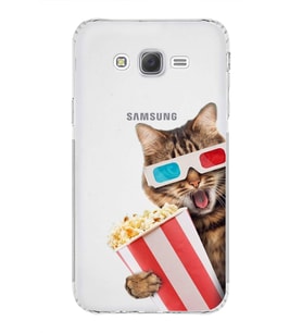 PrintiFy Samsung Galaxy J7 ile Uyumlu Kedi 1 Kamera Korumalı Şeffaf Kılıf