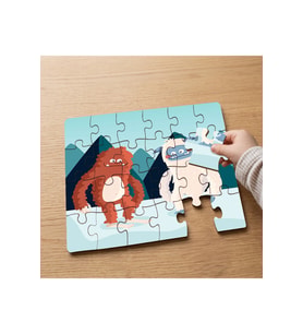 Sevimli Arkadaş Canavarlar Tasarımlı 24 Parça Ahşap Çocuk Puzzle MPK0622