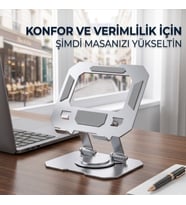 Evrensel Katlanır Masaüstü Tablet Standı - 360 Derece Dönebilen Tablet Tutucu - Kompakt Ev Ofis Destek Ünitesi