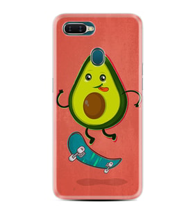 Oppo A5S A15 A16 A54 A55 A73 A74 Kılıf Desemli Silikon Avokado Skate 1741