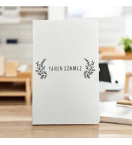 Kişiye Özel İsimli Çiçekli Çerçeve Tasarım Beyaz Defter Ajanda