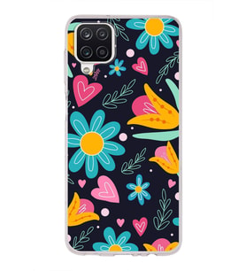 PrintiFy Samsung Galaxy A12 ile Uyumlu 1mm Slim Fit Retro Renkler 1 Baskılı Şeffaf  Kılıf