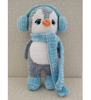 Penguen Amigurumi El Örgü (Mavi)