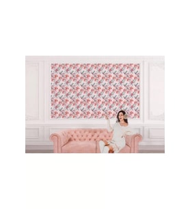 Pembe Kuşburnu Çiçeği Desenli Kız Çocuğu Odası Duvar Kağıdı-5596
