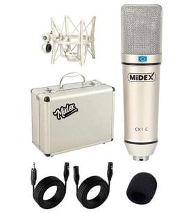 Midex CX1 Profesyonel Condenser Stüdyo Ses Kayıt Mikrofon Seti Hardcase ile Full Set