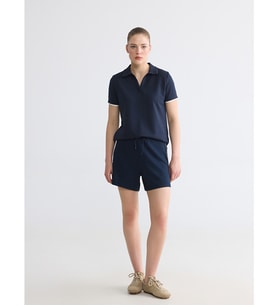 LCW Comfort Lacivert Şeritli Soft Touch Kadın Şort