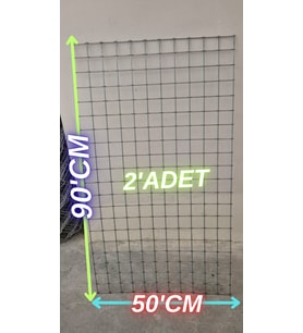 Hasır Tel 4 Göz Arası 3mm Kalınlık ( 90 cm Yükseklik x 50 cm Eni ) - 2- Adet (Gri)