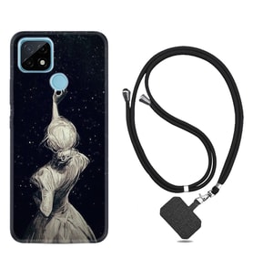 Realme C11 C21 C21Y C25Y C11 2021 Kılıf Boyun Askılı Silikon Star Woman 1332