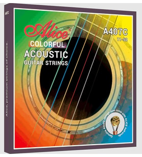 Alice A407C-SL Renkli Akustik Gitar Teli (11-52)  Sahne Şovları İçin Renkli Tasarım Korozyona Dayanıklı Kaplama ve Dikkat Çekici Görünüm