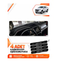 FORD RANGER (2018-2019) Uyumlu Ön Torpido Koruma Kılıfı Halısı - Siyah Gri