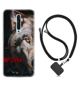 Oppo Reno 2Z 4 Lite 4 Pro 5 6 7 A31 Kılıf Boyun Askılı Silikon Wolf Eyes 1758
