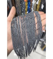 Hematit Taşı Rondela Kesim Mat Gri 3x2mm Doğal Taş Dizi