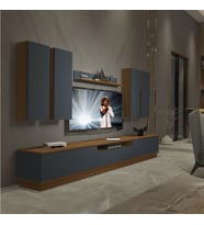 Decoraktiv Trendstyle 8DS Mdf Tv Ünitesi Tv Sehpası - Ceviz Antrasit (Antrasit - Ceviz)