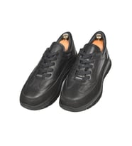 DeepSEA Erkek  Bağcıklı Yüksek Taban Ortopedik Orijinal Deri Spor Ayakkabı Sneaker 2501007 (Siyah)