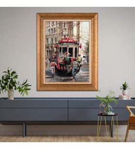 Altın Varaklı  Çerçeveli Paspartulu Tablo nd825 (Gold)