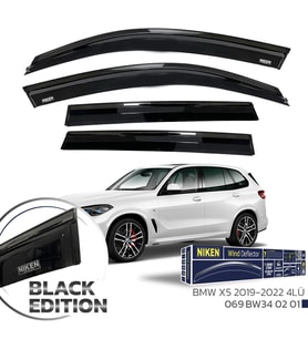 Niken Bmw X5 Cam Rüzgarlığı Siyah Kromlu 4'Lü 2019+ Sonrası Uyumlu