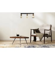 RİOLİGHT RUSTİK,VİNTAGE,MODERN 3XE27 ESKİTME DUYLU SIRALI PLOFONYER TAVAN AVİZESİ UZUNLUK:60CM (Siyah)