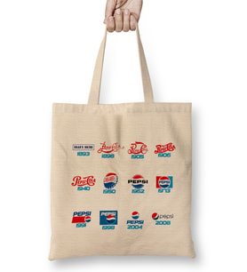 Pepsi Logo History Bez Çanta Uzun Saplı