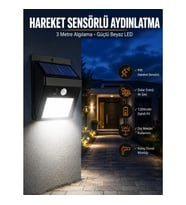 Mey İthalat® Solar Güneş Enerji Panelli Sensörlü Lamba Enerji Tasarruflu