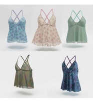 Kadın Çeyizlik Bohçalık Ve Hediyelik Transparan Tül 5'li Paket 5 Renk Babydoll BB2807