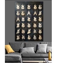 Farklı Tipte Gitar Çeşitleri Tablosu Dekoratif Kanvas - Mdf Ahşap Tablo