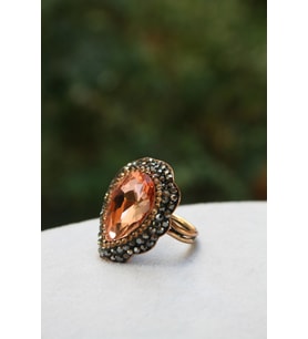 STONEAGE JEWELLERY Kristal Taşlı El Yapımı Bayan Yüzük
