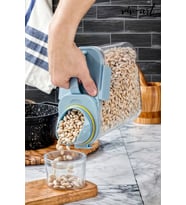 Özel Tasarım 1.8 L Kapaklı Sıvı Toz Deterjan Saklama Kabı Banyo Organizeri Çok Amaçlı Saklama Kutusu MAVİ