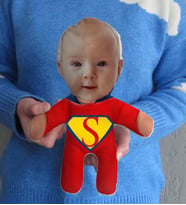 BK Gift Kişiye Özel Fotoğraflı Süper Kahraman Bebek Yastık-2