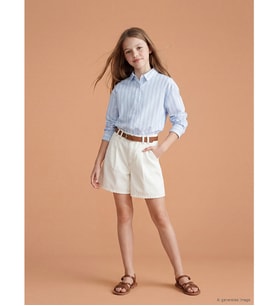 LCW Kids Beyaz Kız Çocuk Jean Şort Ve Kemer
