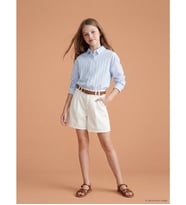 LCW Kids Beyaz Kız Çocuk Jean Şort Ve Kemer