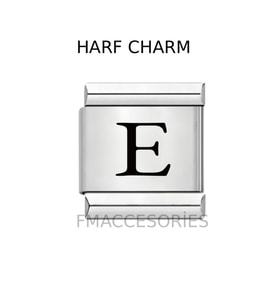 İtalyan Bileklik Charmı E harfli Figürlü 1 CM 9 MM Fmaccesories