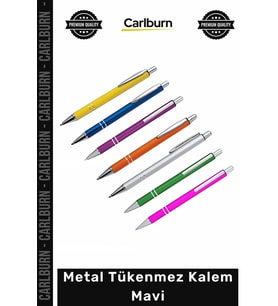 #Kalem Promosyon Lüks Şık Logolu Baskılı Kurumsal Hediye Kaliteli Metal Tükenmez Kalem Mavi