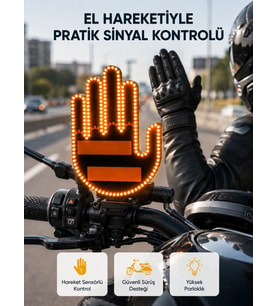 176 Led Amber Renkli El Hareketiyle Kontrol Edilen Motosiklet Dönüş Sinyali