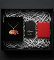 BK Gift Kişiye Özel İsimli Çakmak & Katlanır Makyaj Aynası Hediye Seti, Hediye Kutulu Set